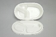 カレー容器　ＣＦカレー№１／白 共蓋付　５０セット