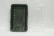 弁当　ＬＣ－５０７／黒 透明のせ蓋付　５０個セット